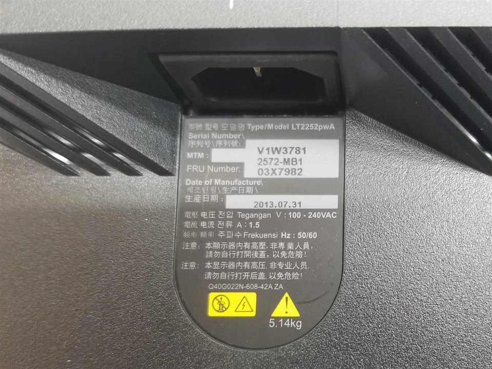 Lenovo Thinkvision LT2252pwA 22" Wide Screen Display DVI VGA DP 1680x1580 New - Image 4 of 4