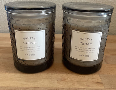 DW Home Santal Cedar 15oz Double Wick Candle-set Of 2- NEW