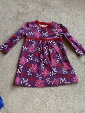 Girls Size 2 Tea Collection Dress Red Purple Pink Red Knit Komono Style