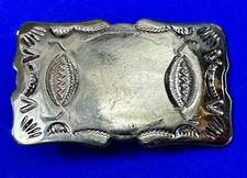 Vintage Western Flower Swirl Design With Black Space In Center Belt Buckle
