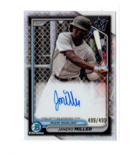 2024 Bowman Chrome Refractor Autograph Janero Miller Rookie Card #'d 499/499