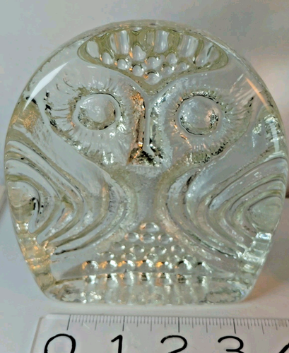 Scultura fermalibri vintage anni 60 PELLEGRINO vetro trasparente GUFO metà secolo oltre 2 libbre ciascuno - Foto 6 di 9