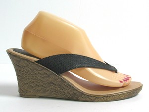 gold thong wedge sandals