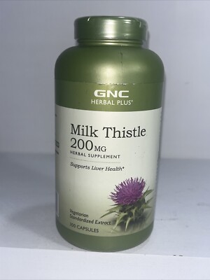 Milk Thistle Herbal Liver Supplement 200mg, Sealed, 300 Caps, GNC
