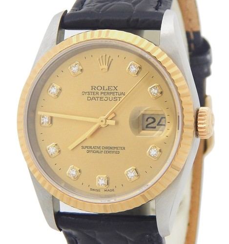 Rolex Datejust 16233 Mens 18K Gold 