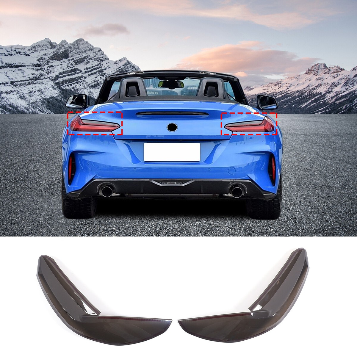 ABS Smoked Black Tail Lamp Light Cover Trim For BMW Z4 G29 M40i