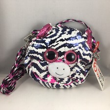 2019 TY Flippables Sequin ZOEY the Zebra 9" Fashion Purse 6 Way to wear MWMTs