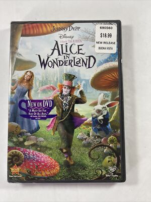 Alice in Wonderland DVD 2010 Disney Johnny Depp Tim Burton BRAND NEW ...