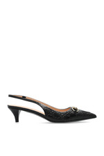GUCCI Horsebit Black GG Leather Slingback Pumps New  Authentic