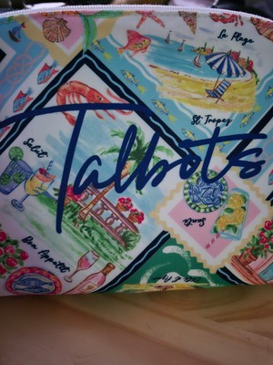Talbots Scenic Print Zipper Pouch With Inside Pocket Cosmetic Travel Bag Nwt