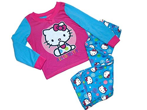 Hello Kitty Polyester Jersey und Flanell Mädchen Pyjama, Set, Größe 4T