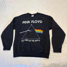 Pink Floyd 1972 Tour Lightweight Crewneck Sweatshirt Men Medium Black Distressed