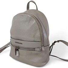 Zaino donna Michael Kors in pelle bianca con logo e zip borsa a tracolla 27...