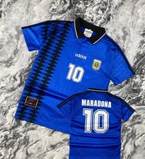 Adidas Argentina 1994 Maradona#10 Away Futboll Soccer Jersey Men Size S Blue