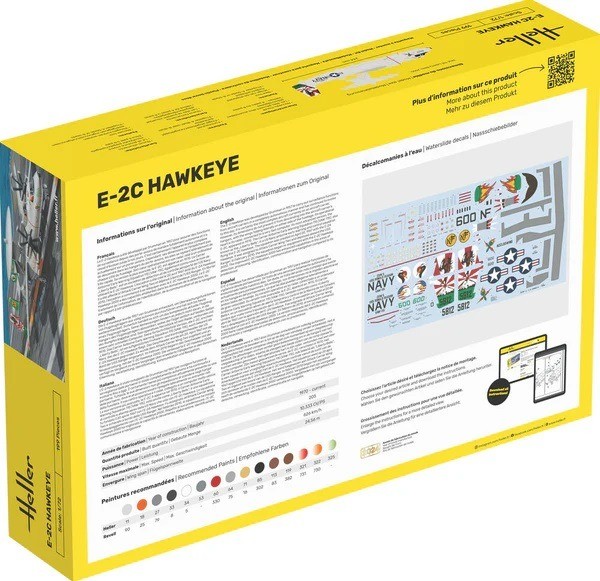 HELLER E-2 Hawkeye avion miniature 1/72 à peindre et assembler