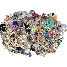 25 LB Bulk Costume Jewelry Lot Unsorted Vintage Modern Craft Repair Upcycle