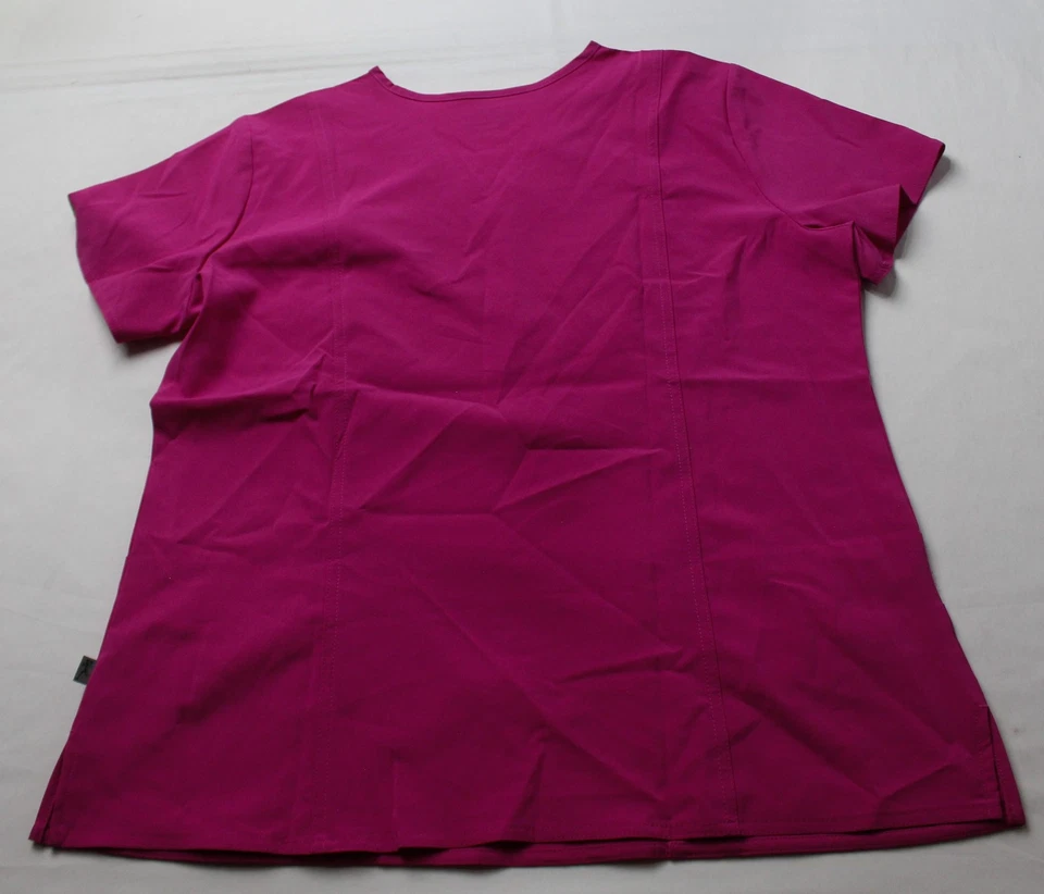 Activate by Med Couture Womens Motion V-Neck Solid Scrub Top CN6 Magenta Size XL - Image 3 of 3
