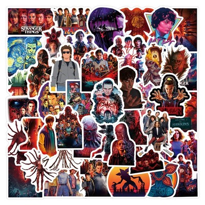 60 Stück Stranger Things Vinyl wasserdicht Aufkleber Demogorgon Eleven Geschenk