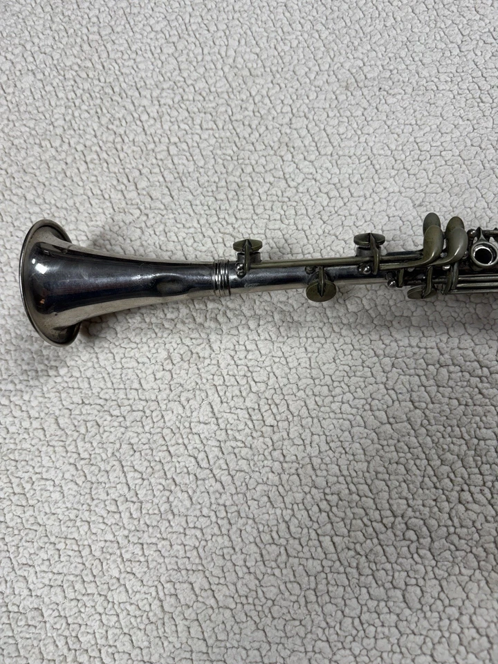 Vintage Greville Paris Metal Clarinet Silver/Black 26" Long - Image 2 of 4