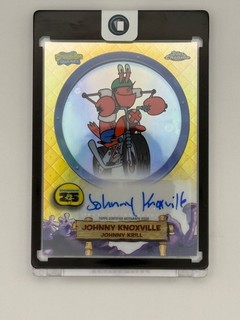 Johnny Knoxville voz Johnny Krill automático 2025 Topps cromo Bob Esponja Squarepan