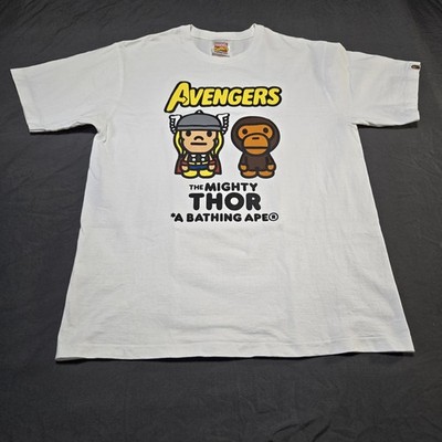 Gold Tag BAPE Baby Milo x Marvel Mighty Thor Collab Tee White Large Limited Edtn