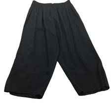 VTG R&M Richards Karen Kwong Black Elastic Waist Pants Made in USA Flowy Sz 18WP