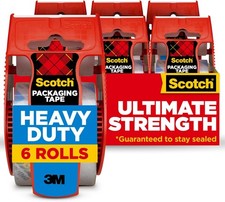 Scotch Heavy Duty Shipping Packing Tape, Clear, Packing Tape for Moving Boxes an