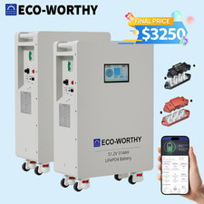 ECO-WORTHY 32.15kWh 2Pack 48V 314AH LiFePO4 Battery Vertical Standing Backup