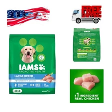 IAMS Proactive Health Large Breed Adult Dry Dog Food with Real Chicken 30 lb Bag