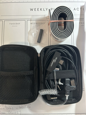 Film-Pro-X Headset mit Akkustik Schlauch 3,5mm AUX-plug Schwarz mit Case KENWOOD