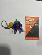 Vintage CLOWN ON CIRCUS ELEPHANT PLASTIC PUZZLE Colorful