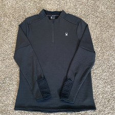 Spyder Active Grid Fleece 1/4 Zip Pullover - Men's L - Black Running, Hiking