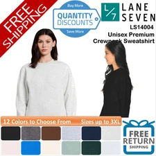 🔥 Lane Seven Unisex Premium Crewneck Sweatshirt Pullover Up To 3XL LS14004