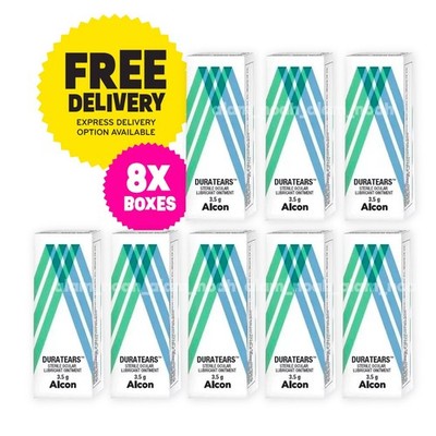 8 X 3.5g Alcon Duratears Ointment (LUBRICANT OINTMENT) - Free Shipping