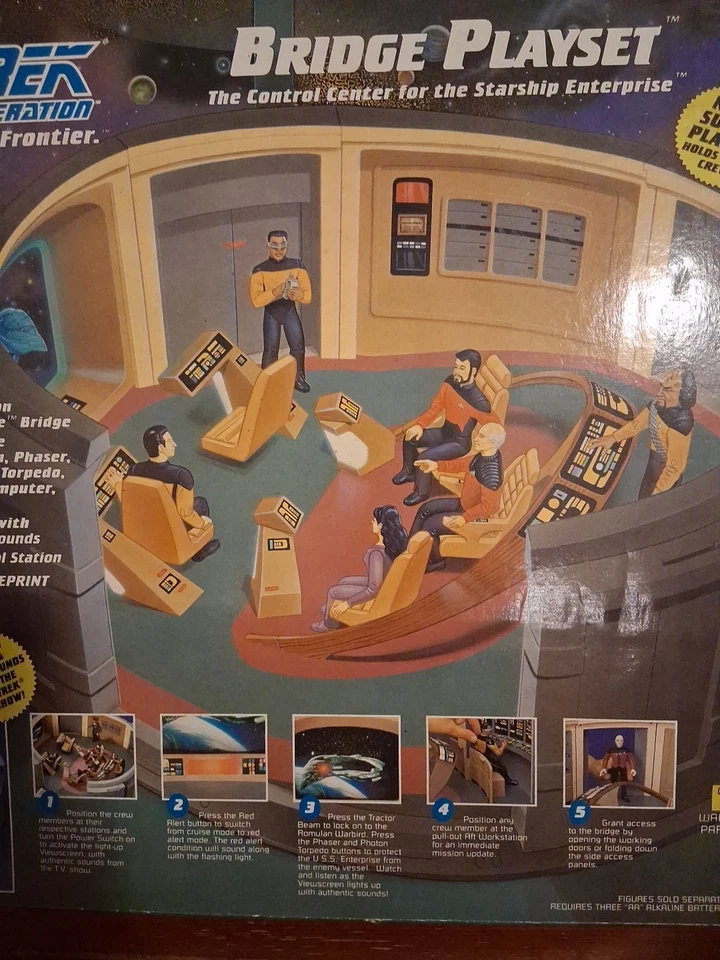 Juego de Star Trek The Next Generation Enterprise Bridge 1993 Playmates de colección.  Foto 4 de 4