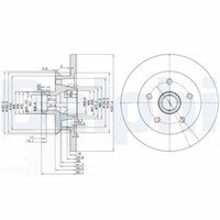 2X Bremsscheibe Delphi BG2468 FüR VW Transporter T3 Bus Syncro Cat