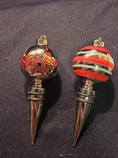 Lenox Christmas Metal Bottle Stoppers Set Of 2 Merry Eat Drink