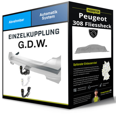 Abnehmbare Anhängerkupplung für PEUGEOT 308 Fliessheck 07.2021- III G.D.W. NEU