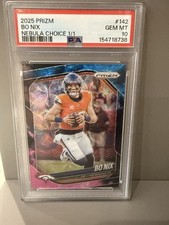2025 Panini Prizm Bo Nix #142 Nebula Choice 1/1 PSA 10 Denver Broncos