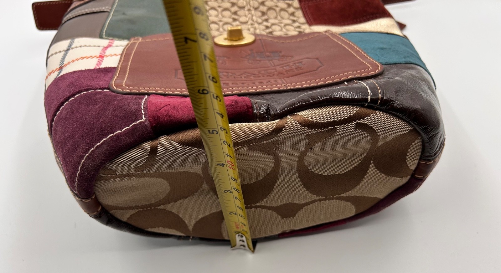 Auth COACH Patchwork Bleecker Legacy Leather Duff… - image 11