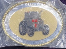 Vtg International Case IH Tractor Belt Buckle Gold/Silver Oval 3.5"x2.75" New