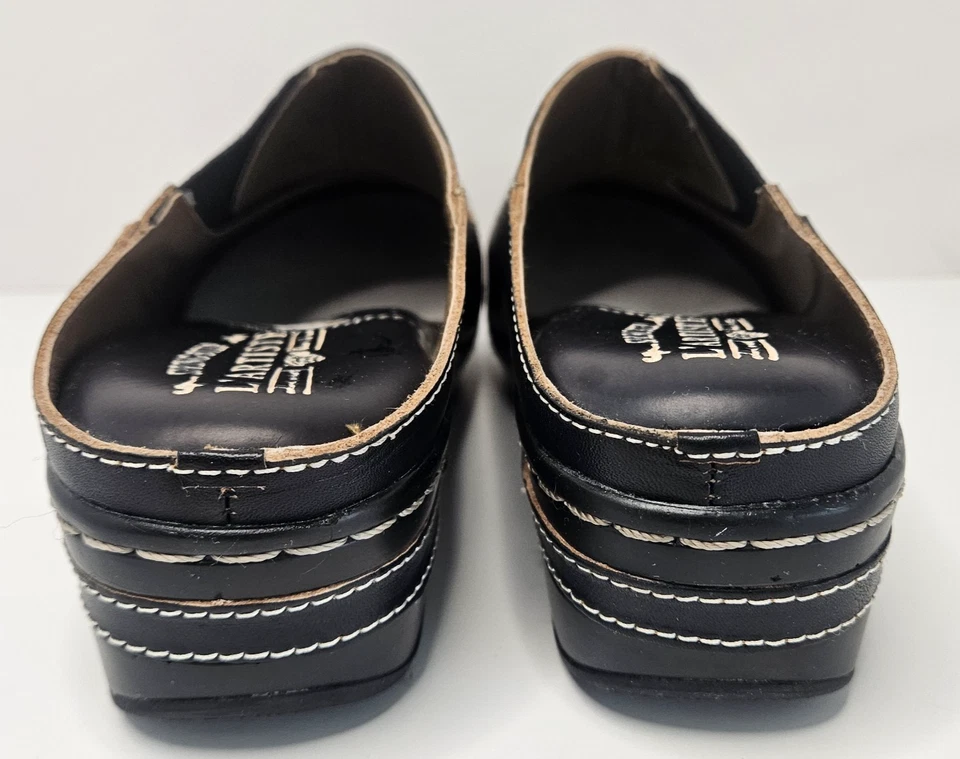 Spring Step L’ Artiste Chino Black Leather Clog Size 37 US Size 6.5 - Image 4 of 4