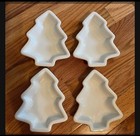 Vintage Crate & Barrel White Ceramic Christmas Tree Shape Dishes Set of Four  — photo 1
