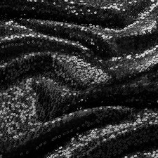 Half Yard Black Sequin Fabric,48 Inch Width by the Yard,Sparkly Glitter Material
