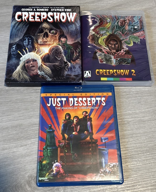 Creepshow (Scream Factory) & Creepshow 2 (Arrow Video) & Just Desserts (Blu-Ray)