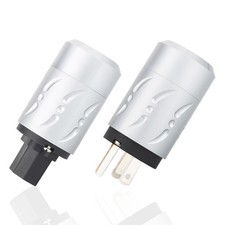 Viborg Pure Copper Silver Plated hifi US Power Plug Audio Power Connector IEC
