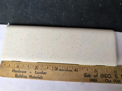 2 pieces S4269 2x6 Ceramic Tile 0147 Pepper White Daltile thinset bullnose AO 45