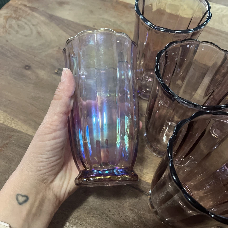 6 Vasos Mujer Pionera Carnaval Brillo Esmalte Rosa Púrpura NUEVO Granja Foto 4 de 4