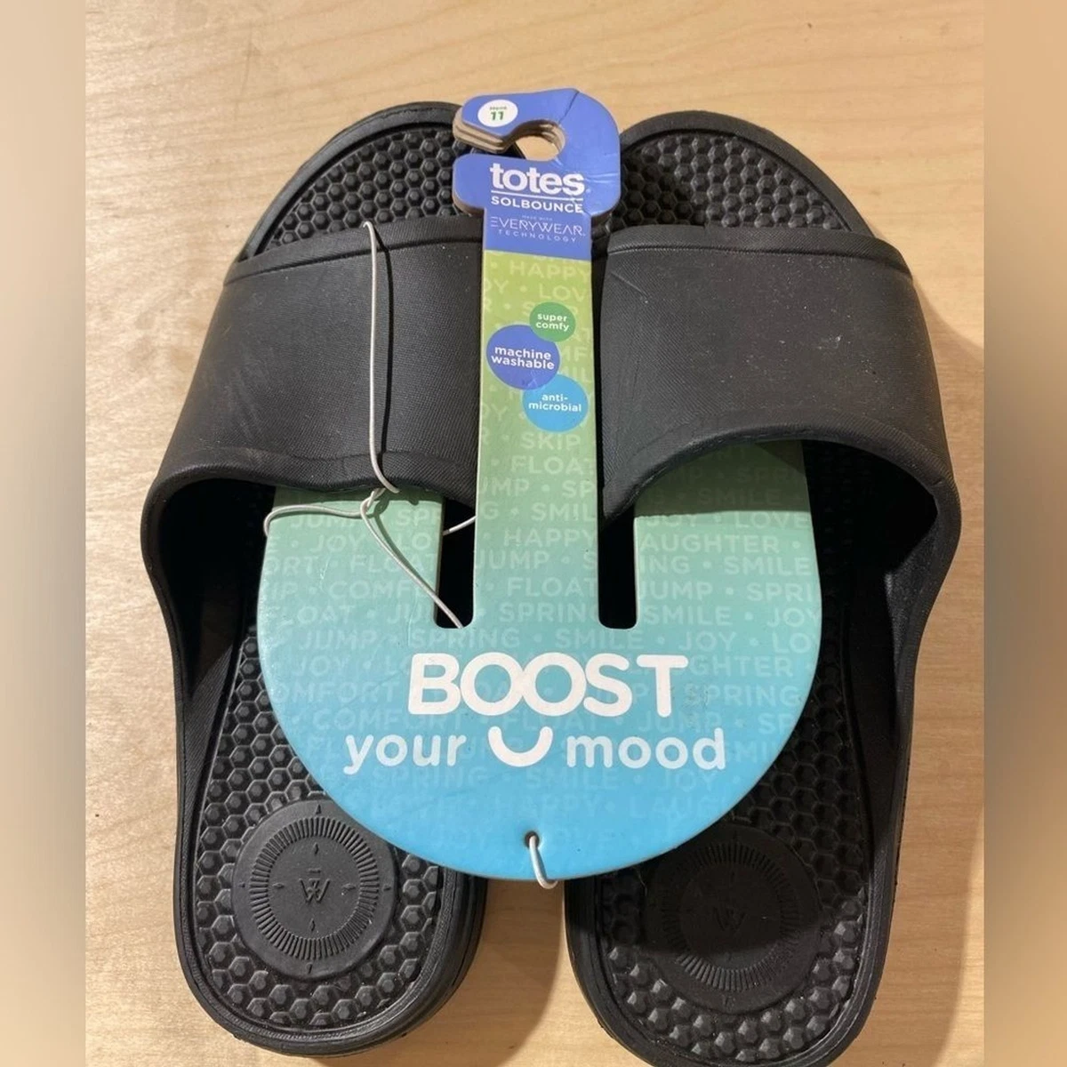 Totes Black Slippers for Men for sale | eBay
