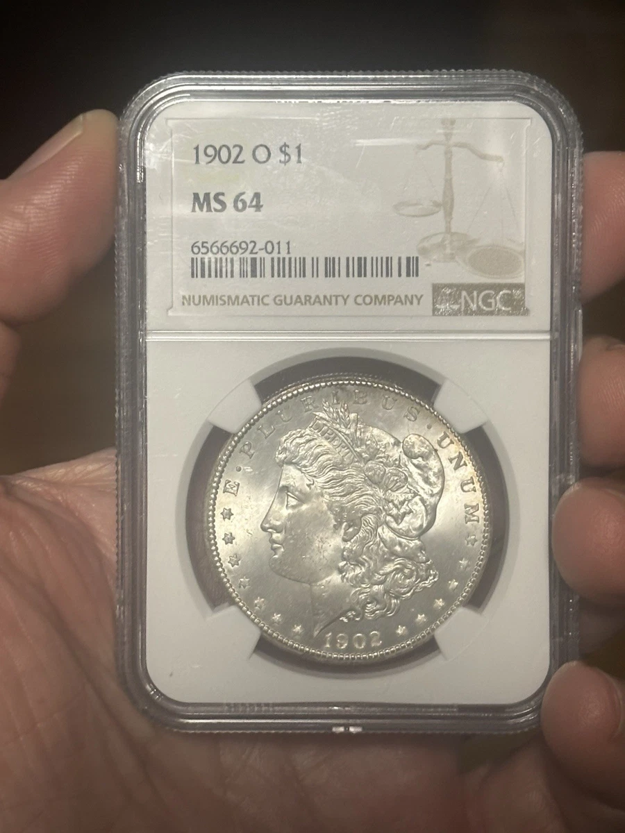 Uncirculated MS 65 Graded 1902 Year Morgan US Dollars (1878-1921